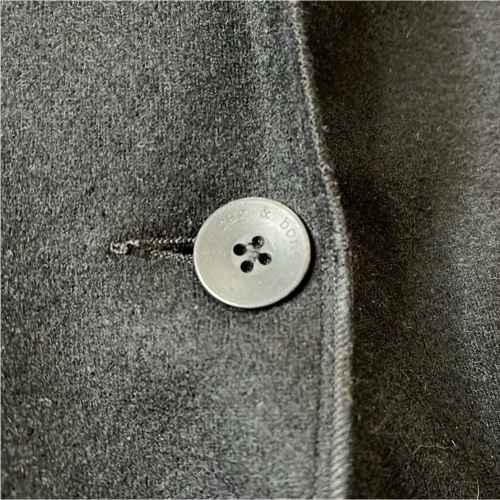 Rag & Bone Size 4 stylish and edgy 100 % wool black one button up blazer - Picture 7 of 12